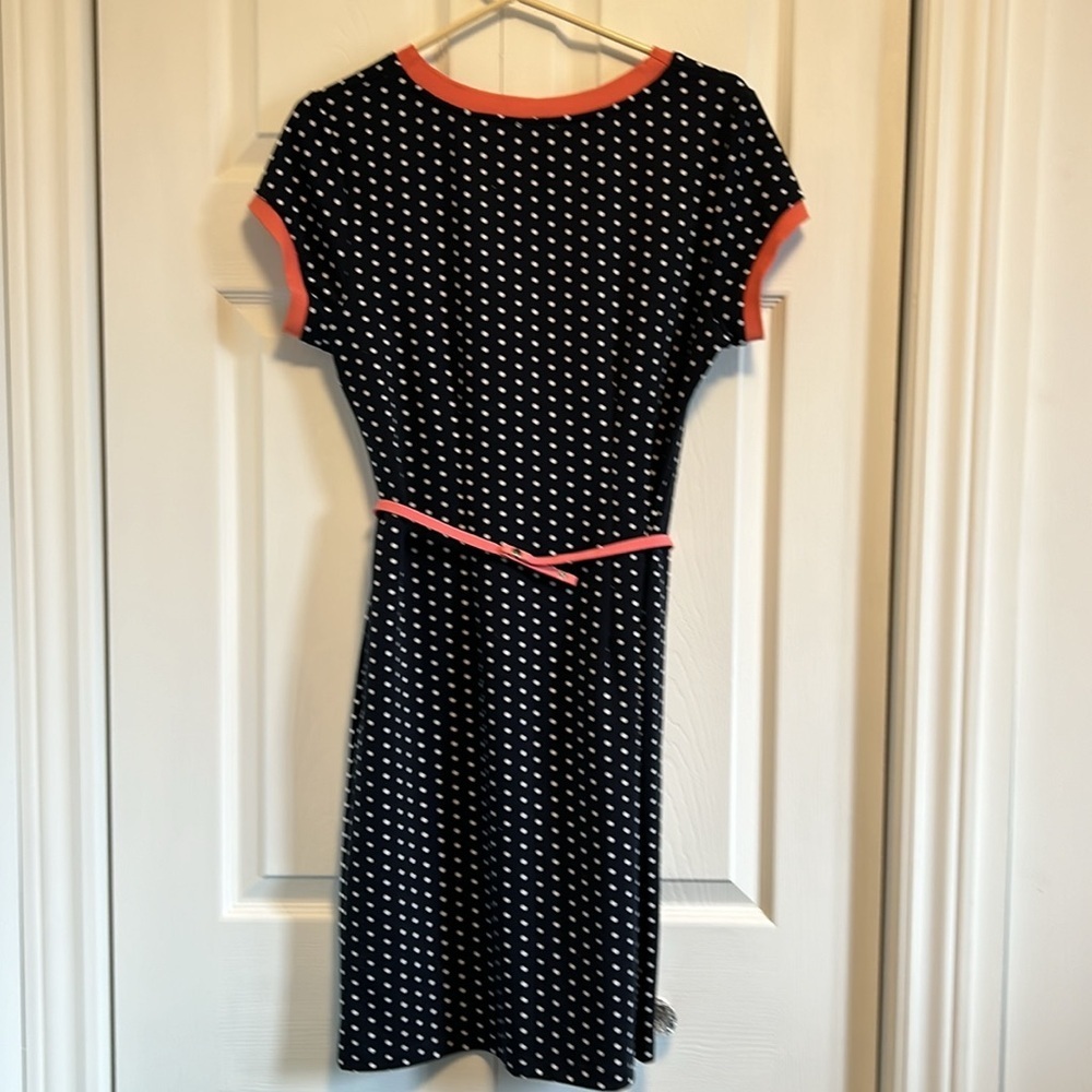 🔥🔥THYME MATERNITY | Beautiful polka dot blue/salmon dresses with belt - Picture 2 of 5